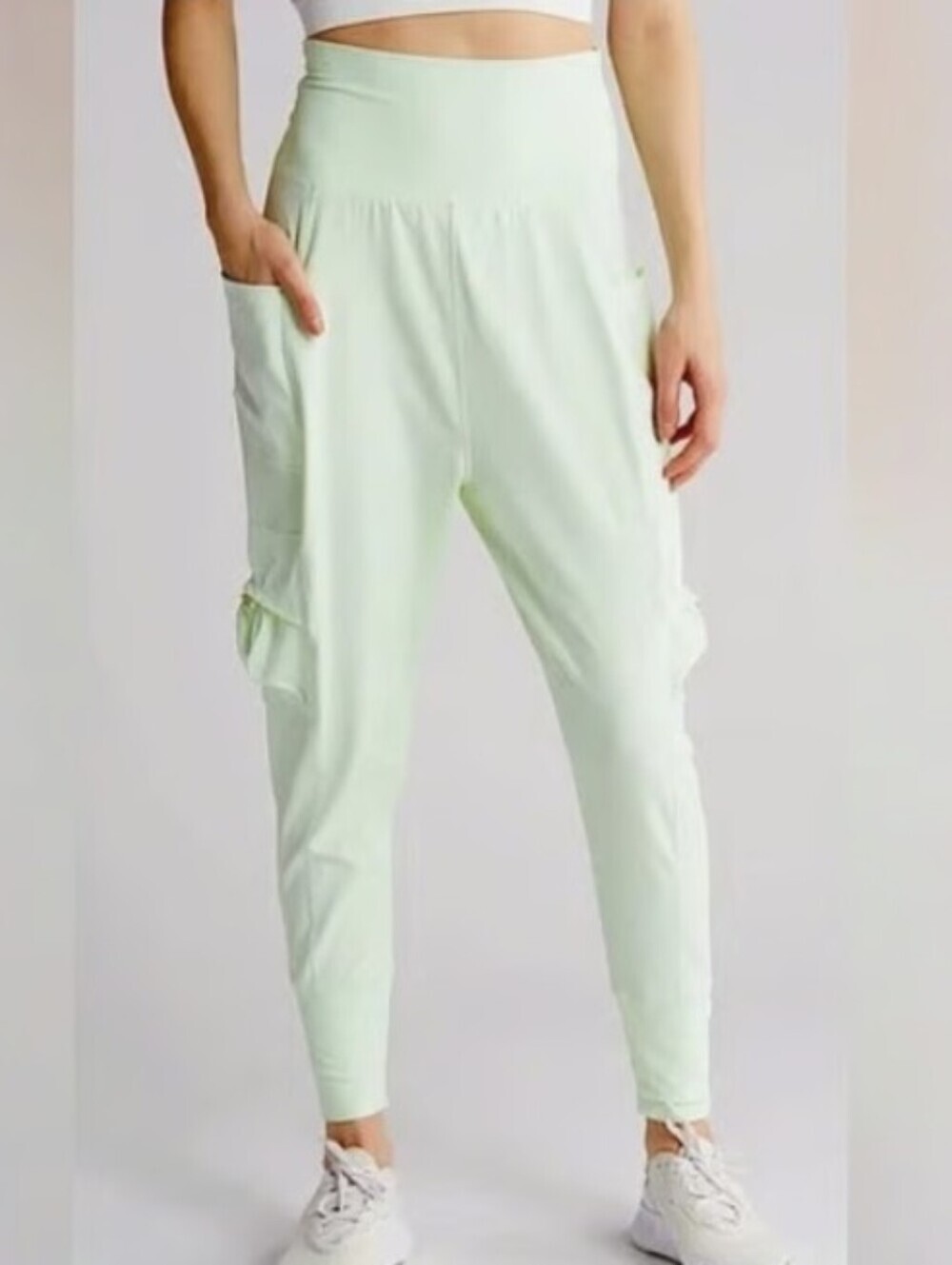 Free People Movement Take A Hike Rib Drop Crotch Pants Mint Green Size Small